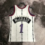 Maillot de Basket #1 Mcgrady Raptors Vintage Blanc Imprimé